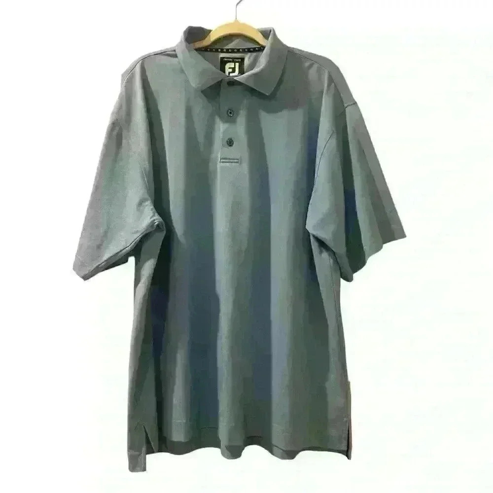 FJ Foot Joy Golf Polo Prodry Pique Shirt Blue Short Sleeve Mens Size XL‎